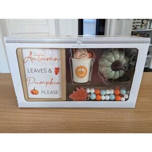 Aldi Huntington Home Pumpkin Spice Fall Tray Objects 4-Piece Set 2024